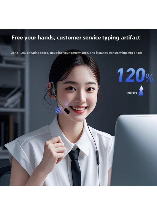 Generic - Live Headset Anchor Dedicated Computer Wired Headset Desktop Notebook Noise Reduction Headset Microphone 2-in -1-Color:2m [black] Ios Apple Flat Head Interface - Image 1