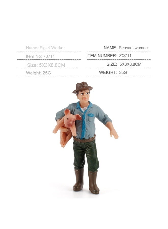 NIBEMINENT Realistic Animal Model Farm Poultry Figurine Set with Large Pig and Piglets - Worker Figurine Toy