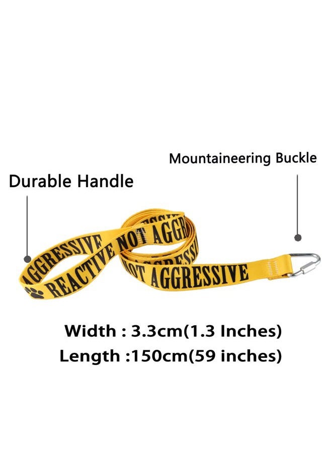 BLUPARK Funny Service Dog Leash Reactive Not Aggressive Dog Leash Walking Training Dog Leashes Dog Owner Pet Lover Gift (Reactive Not Aggressive-YE) - Image 2