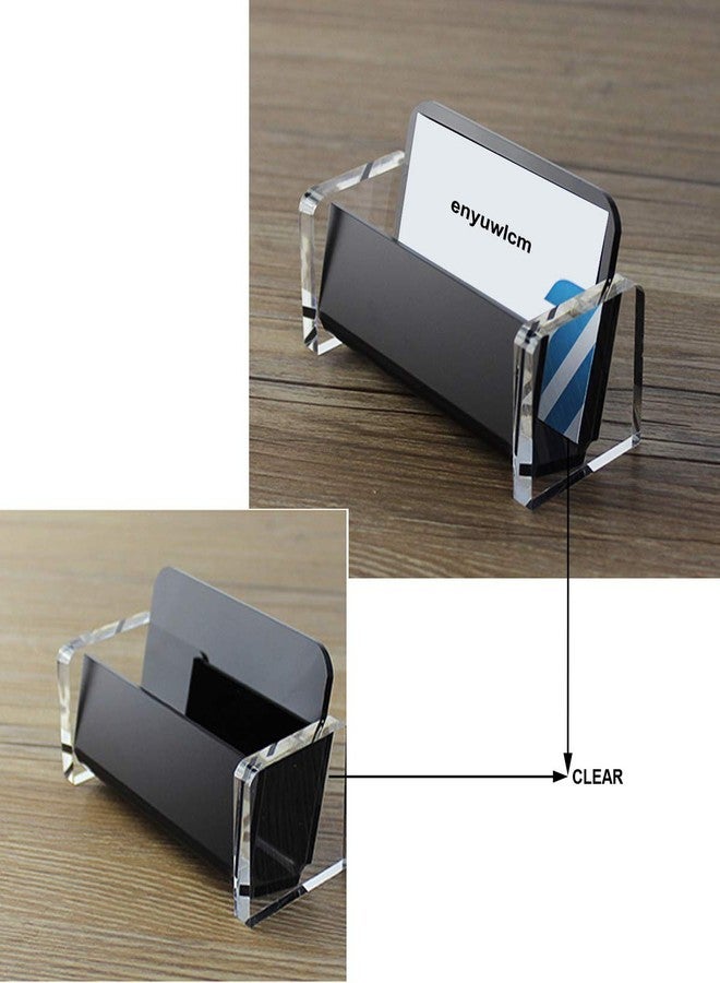 Enyuwlcm Acrylic Desktop Business Card Holder Display for Desk Elegant Business Card Stand for Office Black/Clear with One Non-Slip Mat (Sticky) - Image 5