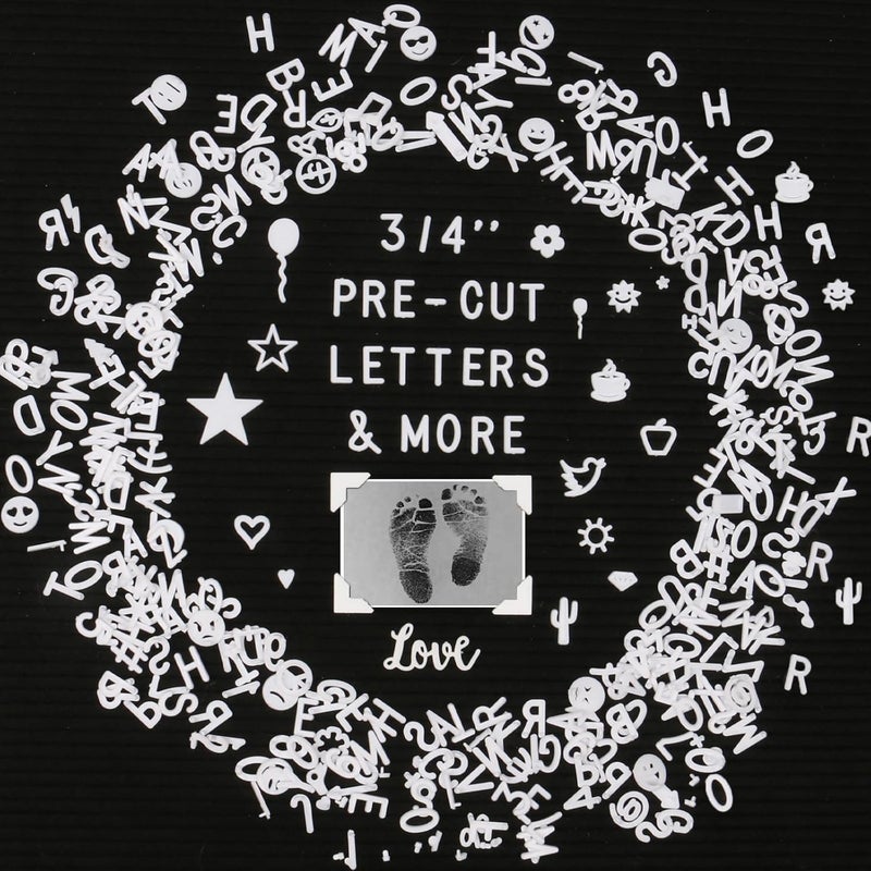 Big Role Letters for Letter Board Letters Only, 3/4 inch White Message Board Letters for Felt Letter Board Signs (398 pcs), 0.75” Pre Cut Plastic Letterboard Letters Numbers Symbols for Changeable Menu Board - Image 1