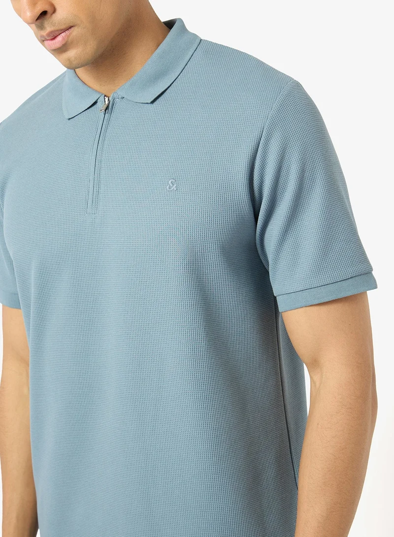 JACK & JONES  Logo Half Zip polo for Men | Best Price UAE