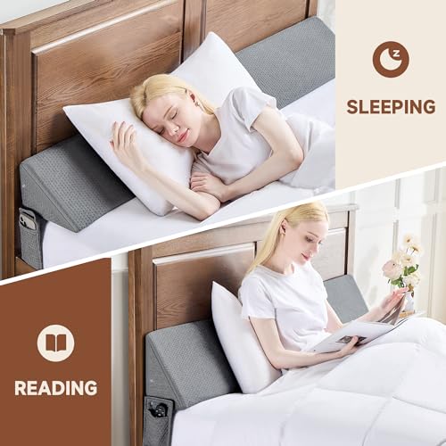 IFNOW Queen Size(60"x6"x10") Bed Wedge Pillow for Headboard, Mattress Gap Filler(0-8"), Bed Wedge for Gap Between Your Headboard and Mattress Dark Grey - Image 3