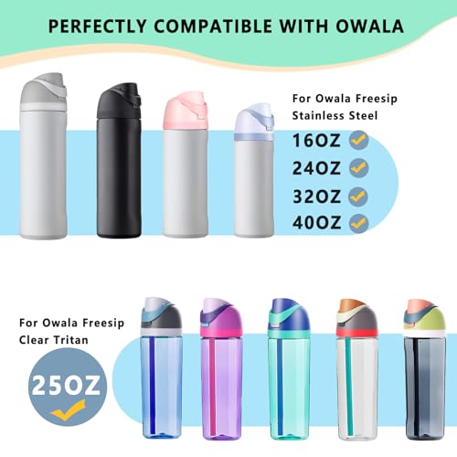 NTIERA Replacement Lid for Owala Freesip,Compatible with Owala Freesip Water Bottle 16oz 24oz 32oz 40oz,Premium Replacement Accessories for Owala Cap,Leakproof,BPA-Free(Frost Gray) - Image 2