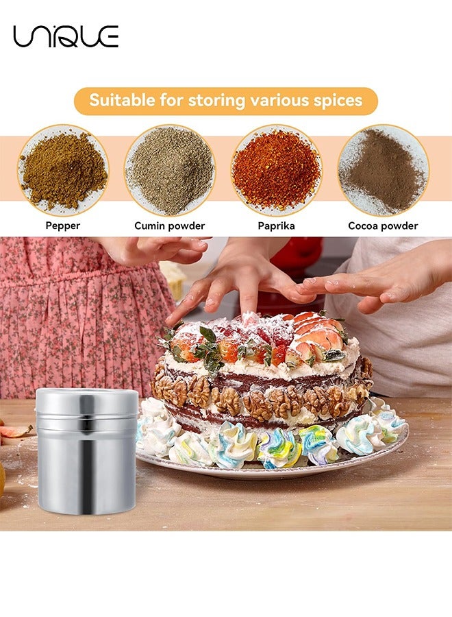Unique Powder Sugar Shaker with Lid, 1 Pieces 304 Stainless Steel Powder Shaker Duster/Mesh Sifter Sprinkler for Icing Sugar Cocoa Cinnamon Chocolate Flour - Image 5