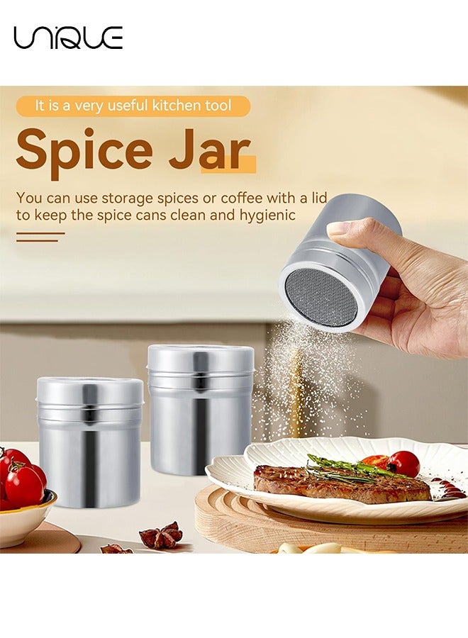 Unique Powder Sugar Shaker with Lid, 1 Pieces 304 Stainless Steel Powder Shaker Duster/Mesh Sifter Sprinkler for Icing Sugar Cocoa Cinnamon Chocolate Flour - Image 4