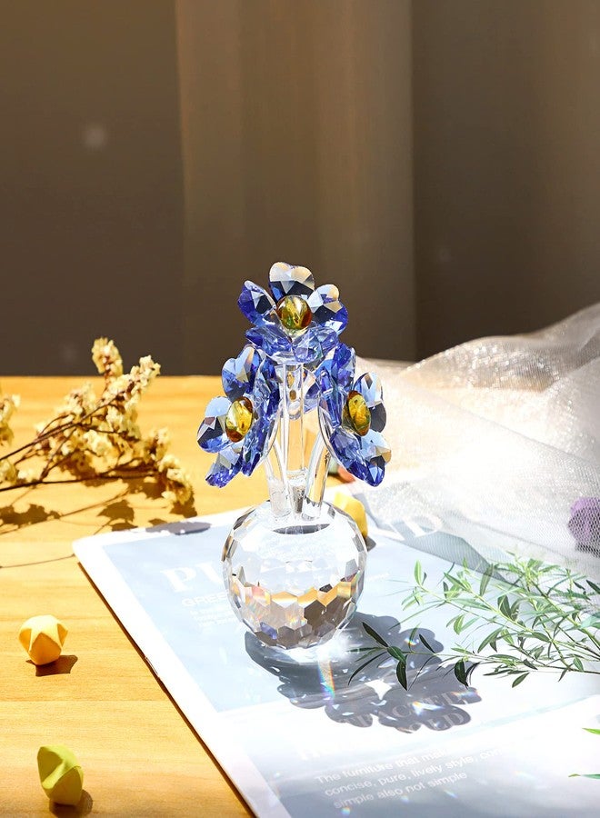 أونماي تماثيل زهور "لا تنساني" الكريستالية الزرقاء من OwnMy، قطع تذكارية قابلة للتحصيل، زينة زهور "لا تنساني" الكريستالية المتلألئة، ثقالة ورق زجاجية صغيرة على شكل زهور، مناسبة للمنزل والمكتب وسطح الطاولة - Image 2