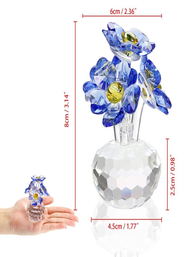 أونماي تماثيل زهور "لا تنساني" الكريستالية الزرقاء من OwnMy، قطع تذكارية قابلة للتحصيل، زينة زهور "لا تنساني" الكريستالية المتلألئة، ثقالة ورق زجاجية صغيرة على شكل زهور، مناسبة للمنزل والمكتب وسطح الطاولة - Image 3