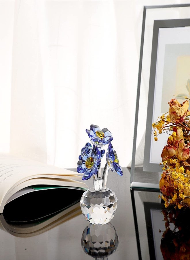 أونماي تماثيل زهور "لا تنساني" الكريستالية الزرقاء من OwnMy، قطع تذكارية قابلة للتحصيل، زينة زهور "لا تنساني" الكريستالية المتلألئة، ثقالة ورق زجاجية صغيرة على شكل زهور، مناسبة للمنزل والمكتب وسطح الطاولة - Image 5