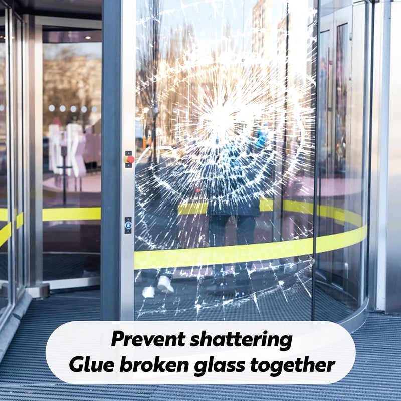 DUOFIRE Window Security Film Premium 4 Mil Tempered Glass Window Film for Enhanced Safety Adhesive Anti-Shatter for Supermarket, Display Cabinet, Home, Office Windows 11.8 x 78.7 in(Clear) - Image 4