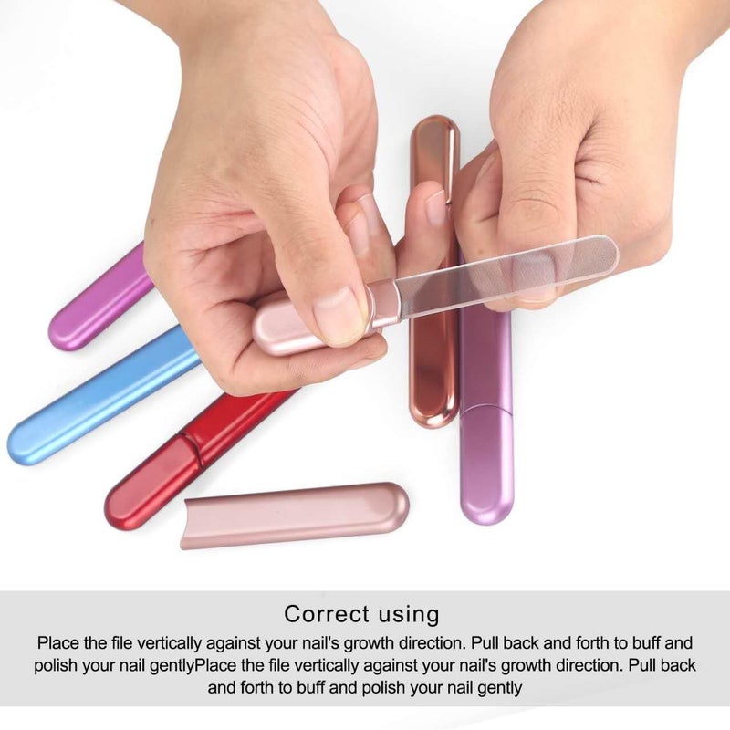 MiDenso Premium Glass Nail File with Case, Crystal Diamond Salon Best Beauty Nail Buffer for Natural and Acrylic Nails Christmas Gift for Woman and Man,Apricot - Image 4