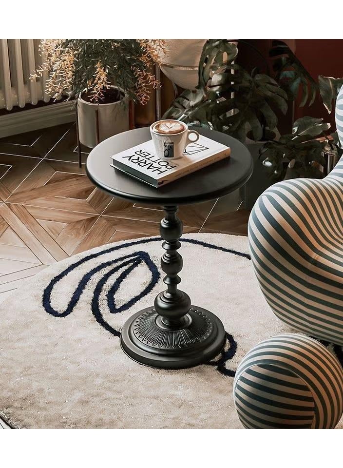شو وو خمر أريكة طاولة جانبية طاولة القهوة لغرفة المعيشة المنزلية عمود روماني نهاية الجدول طاولة مستديرة أسود 40*52 سنتيمتر - Image 2