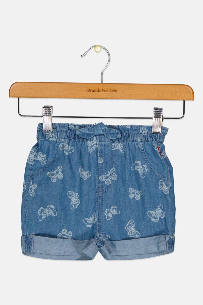 Levi's Toddler Girl Graphic Print Basic Shorts, Blue - Image 1