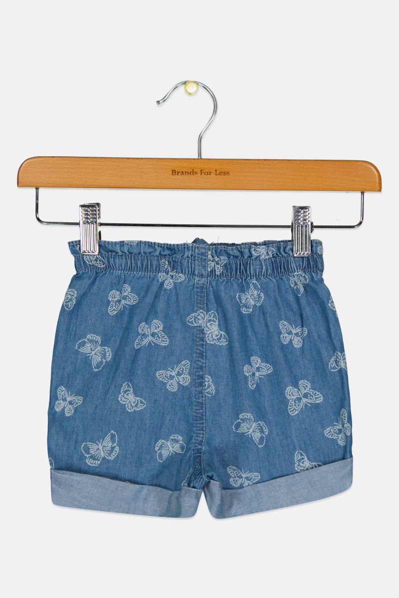 Levi's Toddler Girl Graphic Print Basic Shorts, Blue - Image 2