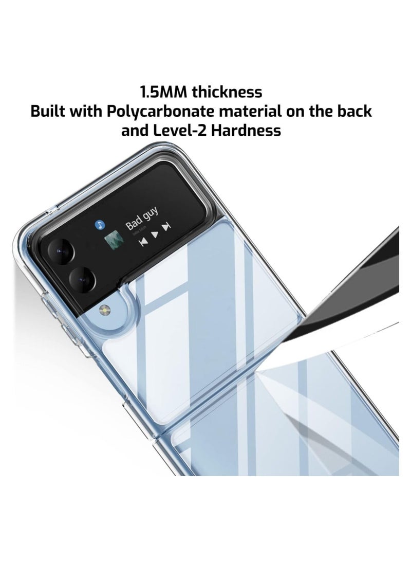 IAF Samsung Galaxy Z Flip 4 5G Case Clear Soft TPU Bumper Hybrid Anti-Scratch Hard PC Back Cover Shockproof Phone Case - Image 2
