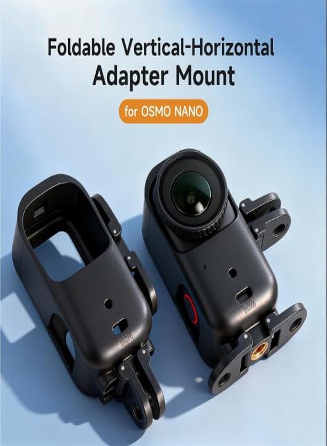 ELFOG Horizontal Vertical Shooting Cage Mount for DJI Osmo Nano, with Dual 1/4 Screw Hole/Adapter Connection, Expansion Adapter Mount Case for DJI Osmo Nano Accessories - Image 2