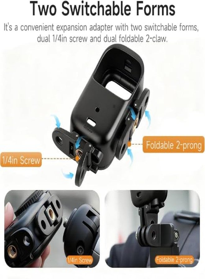 ELFOG Horizontal Vertical Shooting Cage Mount for DJI Osmo Nano, with Dual 1/4 Screw Hole/Adapter Connection, Expansion Adapter Mount Case for DJI Osmo Nano Accessories - Image 3