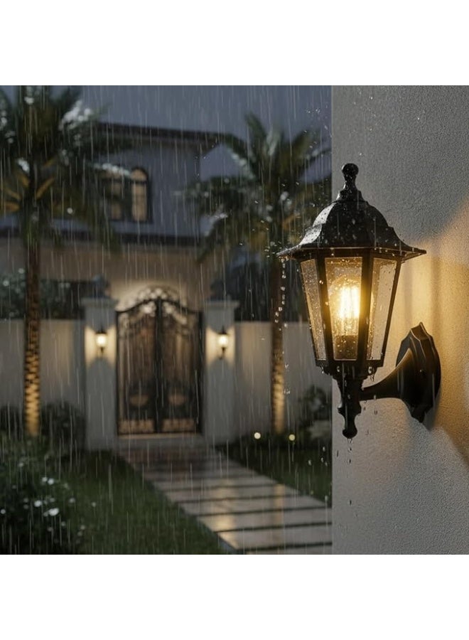 YD Outdoor Wall Light Lantern, Waterproof Exterior Wall Lamp for Garden Patio Porch, Vintage Style Wall Mounted Light Fixture, Decorative Outdoor Lighting for Home Entrance Balcony - Image 2