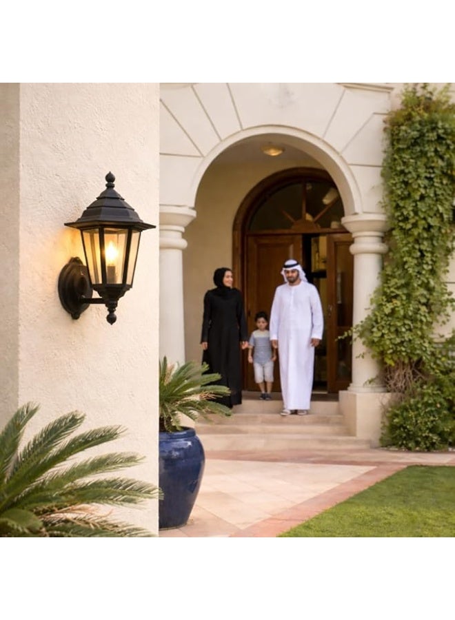 YD Outdoor Wall Light Lantern, Waterproof Exterior Wall Lamp for Garden Patio Porch, Vintage Style Wall Mounted Light Fixture, Decorative Outdoor Lighting for Home Entrance Balcony - Image 4