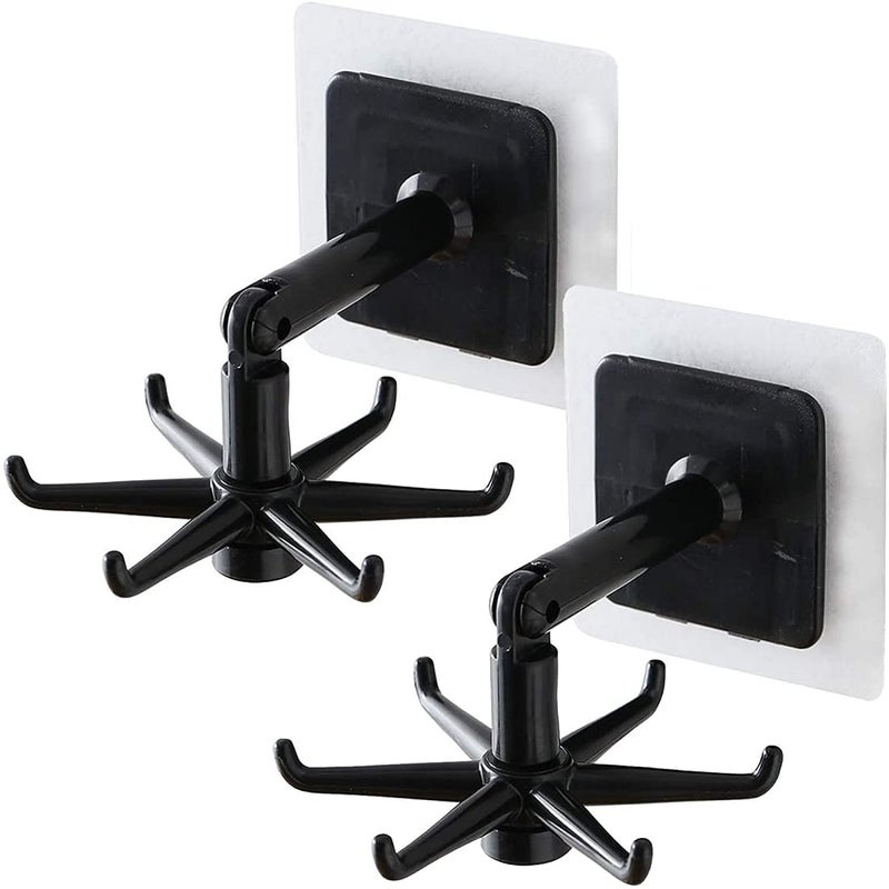 Shyam Enterprise 2 Pieces Kitchen Hooks Storage Hanger 360 Rotating Wall Mounted SelfAdhesive Utility Hanging Hook Waterproof Towel Hooks Suction Cup Hook Holder for Bathroom - Image 1
