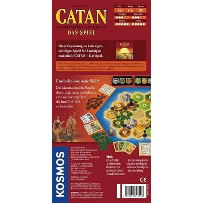 كوزموز Kosmos CATAN لعبة من الورق المقوى, أحمر, 693428, مقاس واحد - Image 4