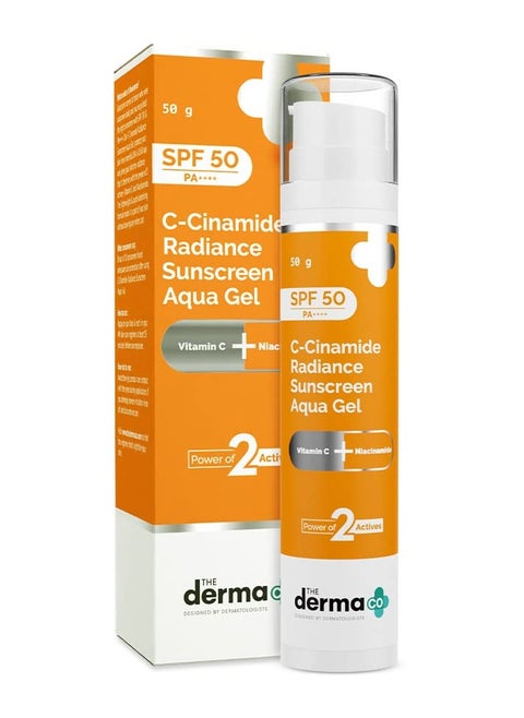The Derma Co C-Cinamide Sunscreen SPF 50 Aqua Gel, with Vitamin C and Niacinamide   50 g