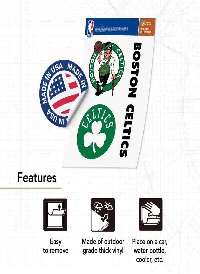 Desert Cactus Boston Celtics NBA Officially Licensed Sticker Vinyl Decal Laptop Water Bottle Car Scrapbook (Type 5-1) - Image 2