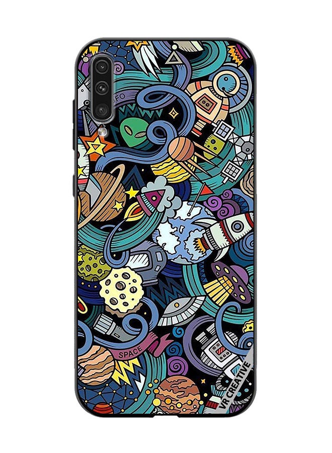 VR CREATIVE Protective Case Cover For Samsung Galaxy A50/A50s Cartoon Doodles Design Multicolour - Image 1