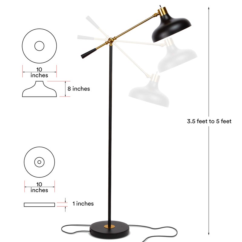Brightech Wyatt LED Floor Lamp, Industrial Floor Lamp for Living Rooms & Offices â€“ Charming Farmhouse Floor Lamp, Adjustable Head Standing Lamp for Bedroom Reading, Stunning Living Room DÃ©cor - Image 2