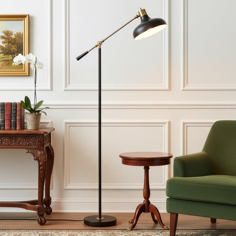 Brightech Wyatt LED Floor Lamp, Industrial Floor Lamp for Living Rooms & Offices â€“ Charming Farmhouse Floor Lamp, Adjustable Head Standing Lamp for Bedroom Reading, Stunning Living Room DÃ©cor - Image 1