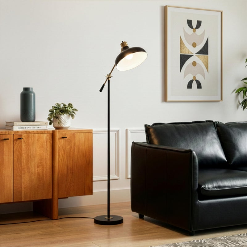 Brightech Wyatt LED Floor Lamp, Industrial Floor Lamp for Living Rooms & Offices â€“ Charming Farmhouse Floor Lamp, Adjustable Head Standing Lamp for Bedroom Reading, Stunning Living Room DÃ©cor - Image 4