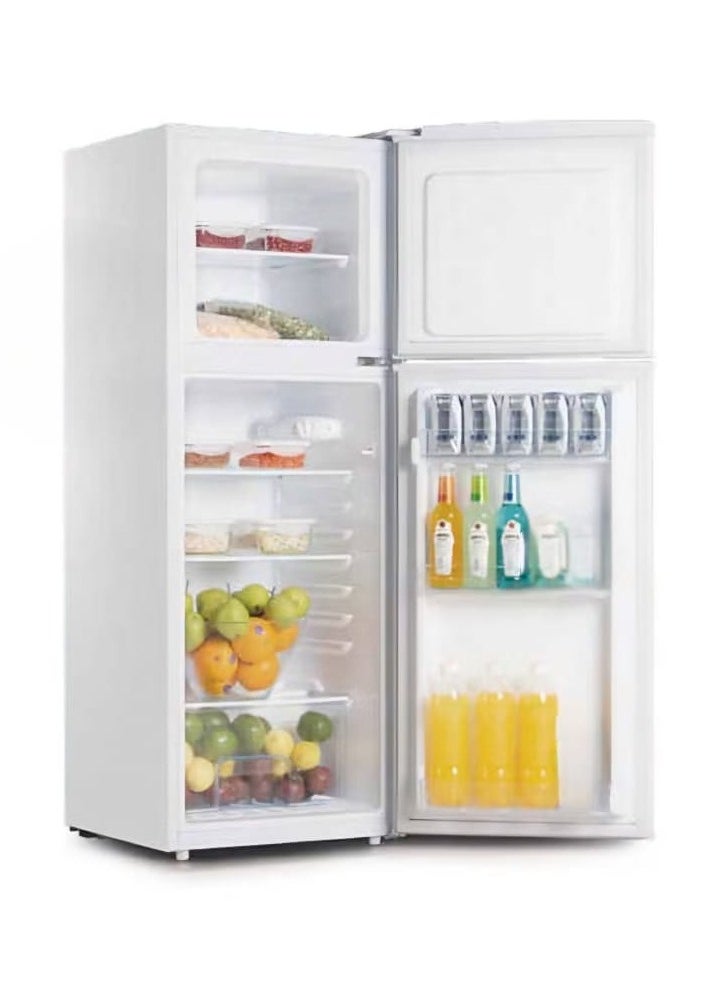 Arrow - Refrigerator with Top Freezer, 132L - 4.6 Cu. Ft. Capacity with Mechanical Temperature Control, Manual Defrost, Transparent Door Rack, Adjustable Legs, and Normal Ice Maker, White color | Model No: RO-220RDH - Image 1