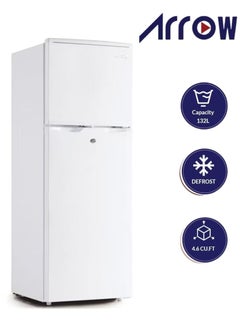 Refrigerator with Top Freezer, 132L - 4.6 Cu. Ft. Capacity with Mechanical Temperature Control, Manual Defrost, Transparent Door Rack, Adjustable Legs, and Normal Ice Maker, White color | Model No: RO-220RDH