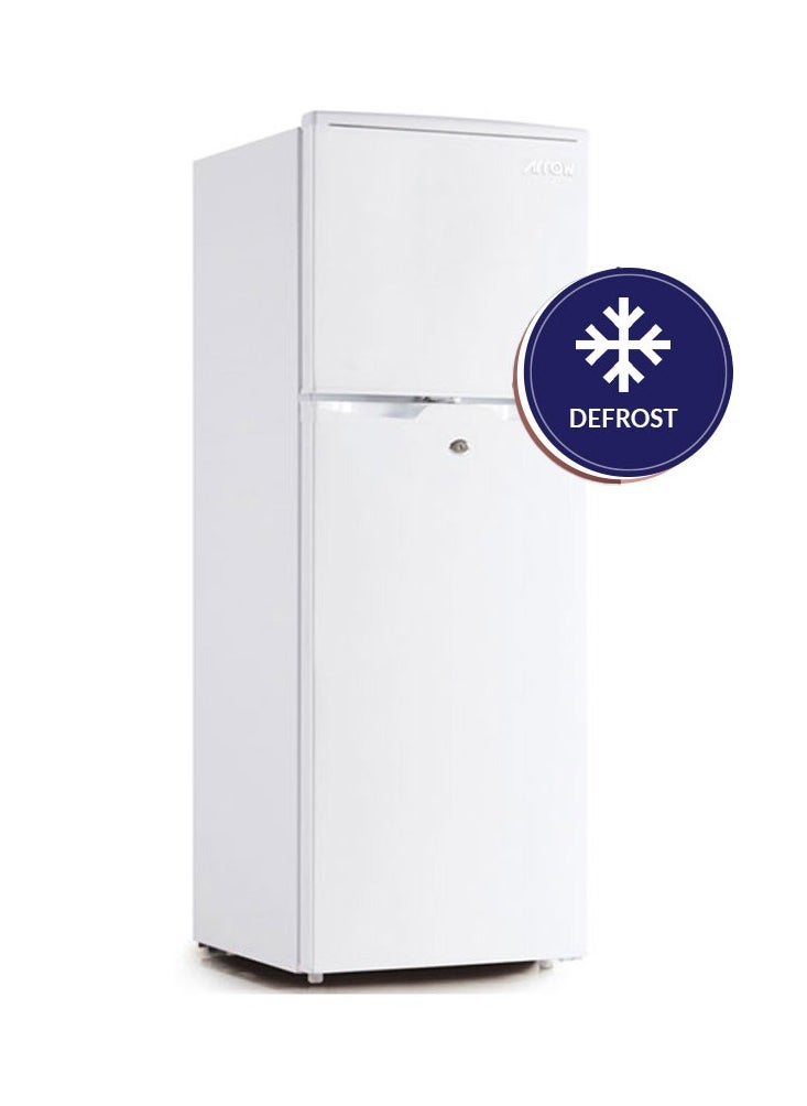 Arrow - Refrigerator with Top Freezer, 132L - 4.6 Cu. Ft. Capacity with Mechanical Temperature Control, Manual Defrost, Transparent Door Rack, Adjustable Legs, and Normal Ice Maker, White color | Model No: RO-220RDH - Image 1