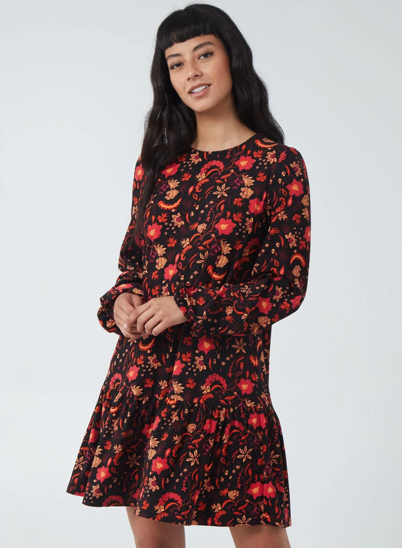 Blue Vanilla MACY - Tiered Wide Sleeve Swing Dress