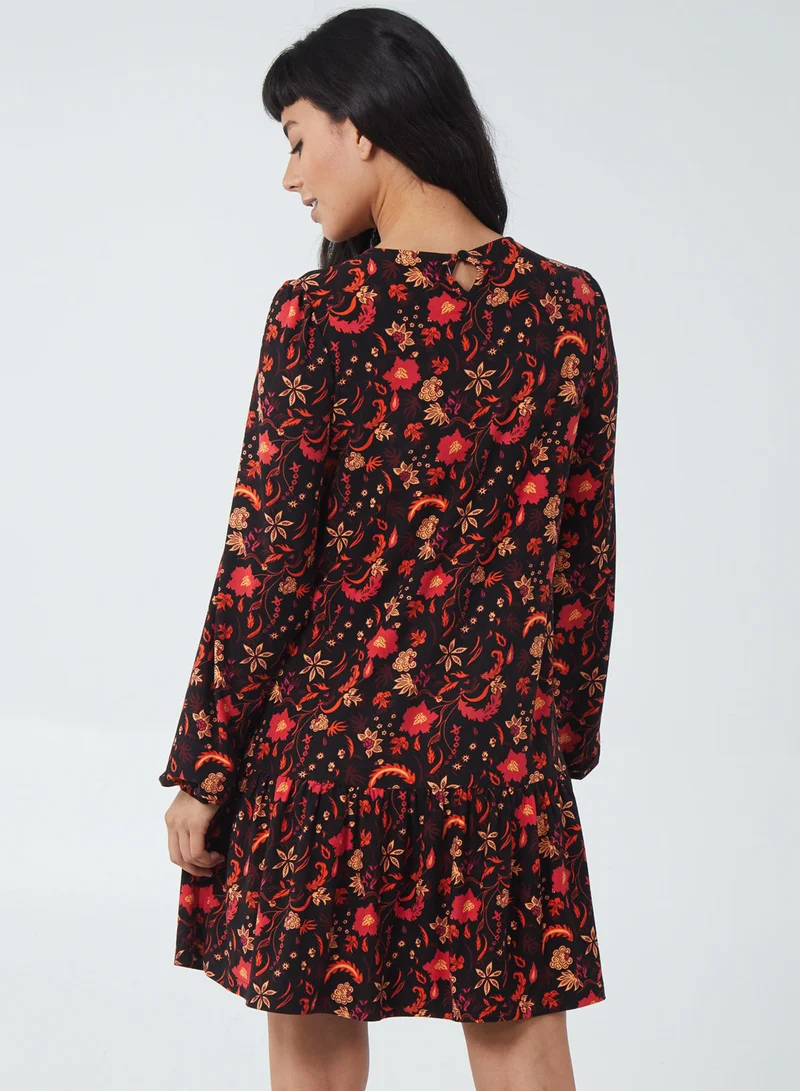 Blue Vanilla MACY - Tiered Wide Sleeve Swing Dress