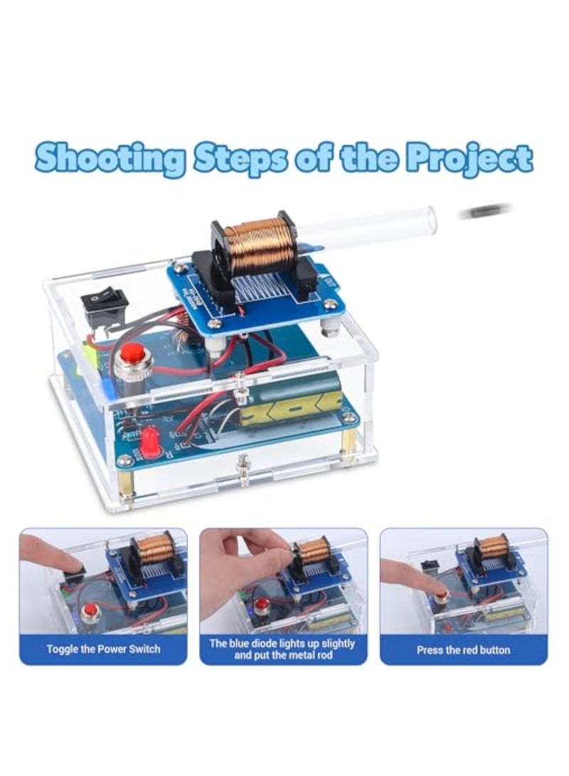 KASTWAVE Soldering Practice Kit, Electric Magnetic Transmitter, DIY Creative Shooting Game Kit, Mini Voltage Converter Module, Educational STEM Electronics Kit for High School College Leaning and Children Gift - Image 3