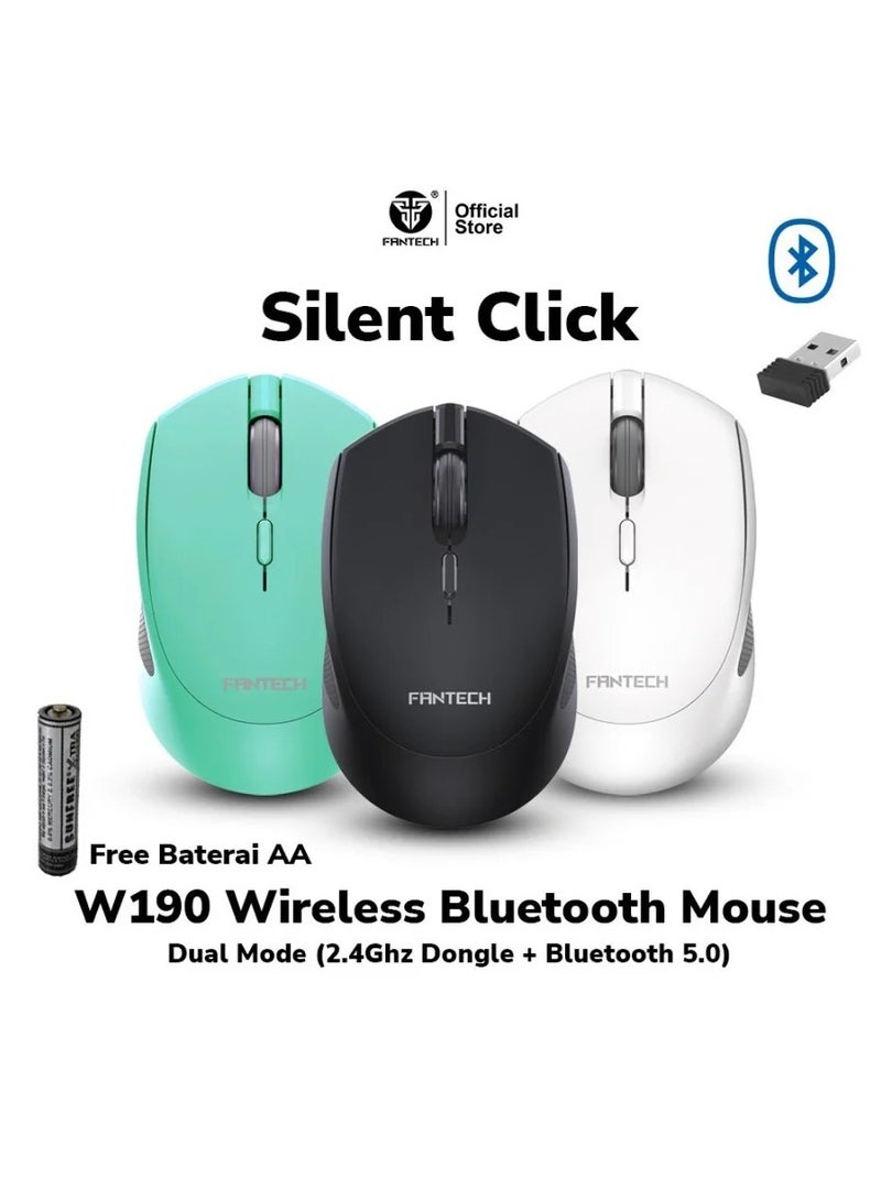 FANTECH FANTECH W190  Dual Mode ( Bluetooth  &  Wireless 2.4GHz ), Premium Silent Switches  – Lightweight – Left + Right Hand Support – Support Mac & Win - Image 2
