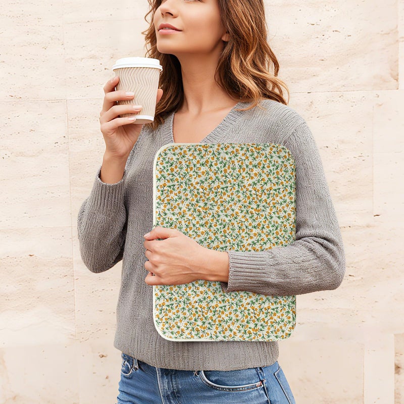 BBIQI Puffy Laptop Sleeve 13-15.6 Inch Cute Quilted Laptop Protective Case Padded Floral Computer Sleeve for MacBook (B-Yellow, 15 Inch) - Image 2