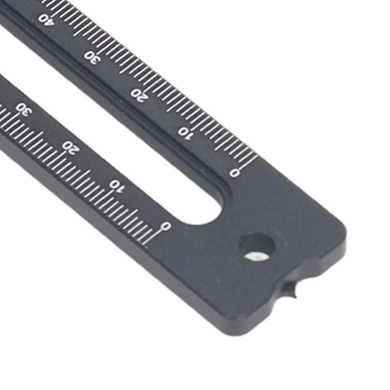 مسطرة أعمال خشب من سبائك الألومنيوم بمقياس إمبراطوري متري بزاوية 180 درجة للقياس المتين - Image 3