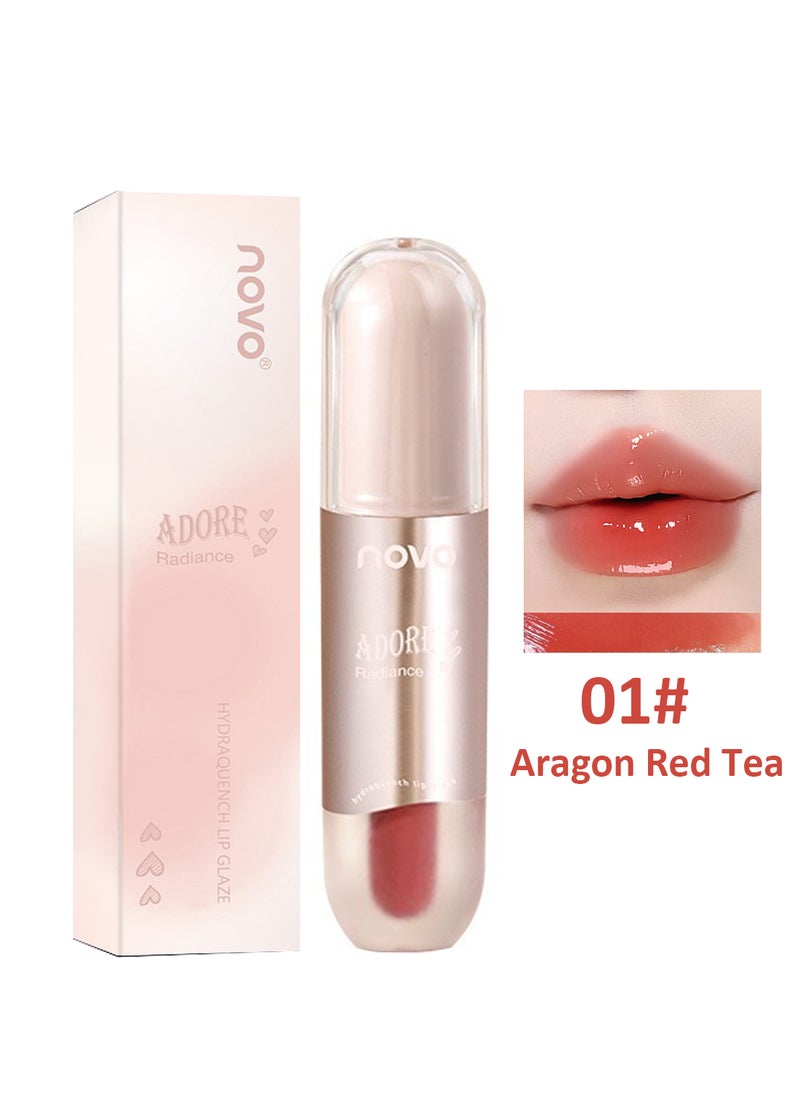 Novo Hydra quench Lip Glaze, Glossy Watery Lip Gloss, Mirror Hydrating Long Lasting Lip Base Makeup, High Color Rending Nonstick Cup for Women 3.5G  - Image 1
