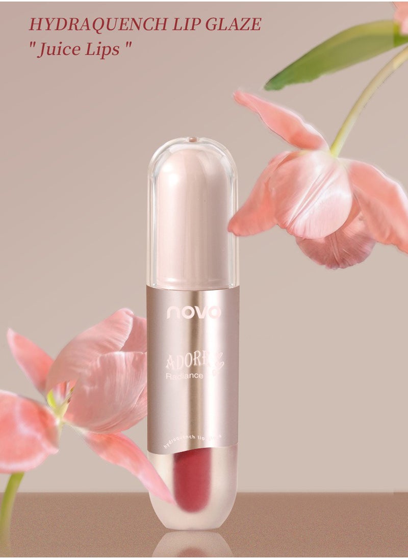 Novo Hydra quench Lip Glaze, Glossy Watery Lip Gloss, Mirror Hydrating Long Lasting Lip Base Makeup, High Color Rending Nonstick Cup for Women 3.5G  - Image 2