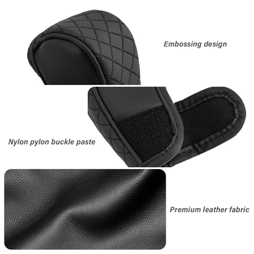 Stacool Leather Gear Shift Cover Diamond Embroidery Design,Durable Shift Knob Cover for Shift Lever Protection,Universal Car Gear Shift Cover Car Decorative Accessory Suitable for Cars,Trucks,SUVs (Black) - Image 4