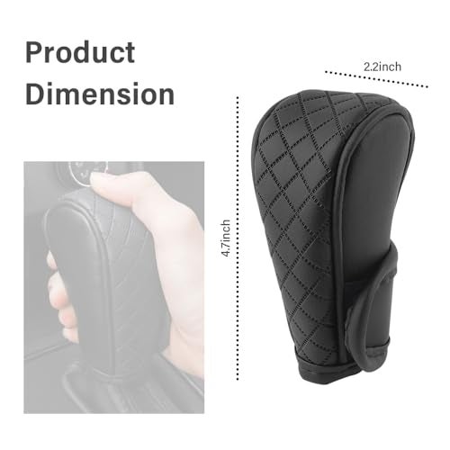 Stacool Leather Gear Shift Cover Diamond Embroidery Design,Durable Shift Knob Cover for Shift Lever Protection,Universal Car Gear Shift Cover Car Decorative Accessory Suitable for Cars,Trucks,SUVs (Black) - Image 2