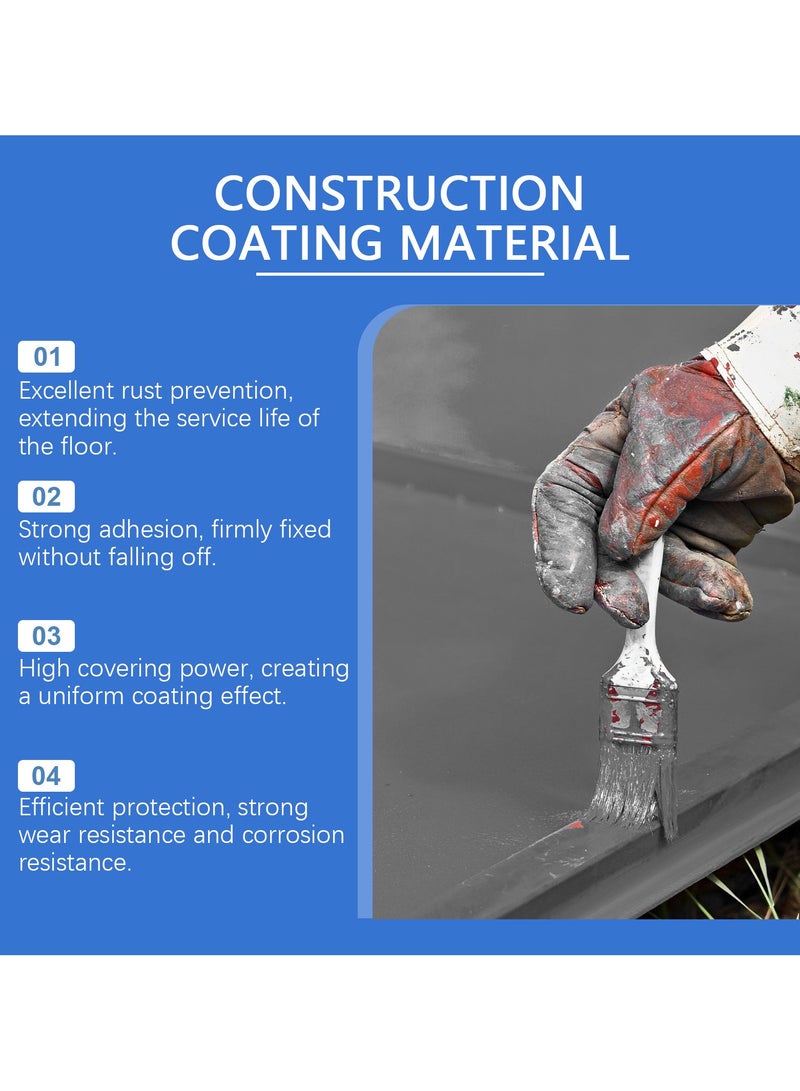 Jaysuing Water-Based Epoxy Floor Paint, Waterproof Polyurethane Coating, Flexible, Crack-Resistant and Impermeable, Suitable for Concrete, Wood and Metal, with 150g Brush (Grey) - Image 3