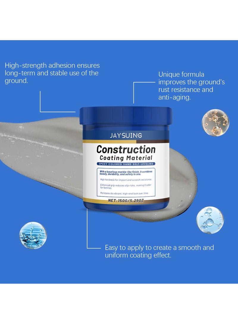 Jaysuing Water-Based Epoxy Floor Paint, Waterproof Polyurethane Coating, Flexible, Crack-Resistant and Impermeable, Suitable for Concrete, Wood and Metal, with 150g Brush (Grey) - Image 4