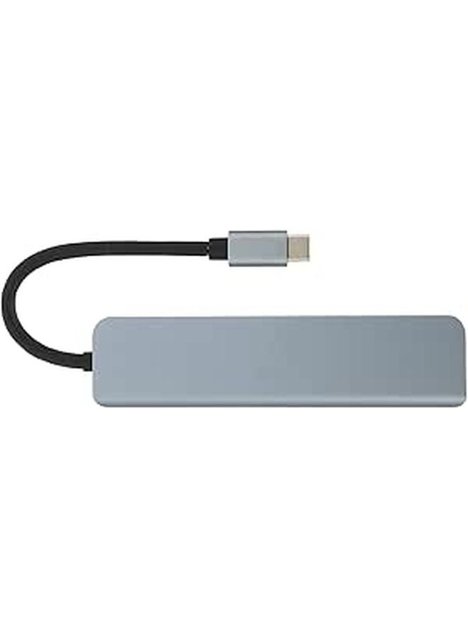6 In 1 USB C Hub Multiport Adapter With HDMI PD Charging Aluminum Alloy For Laptops - Image 1