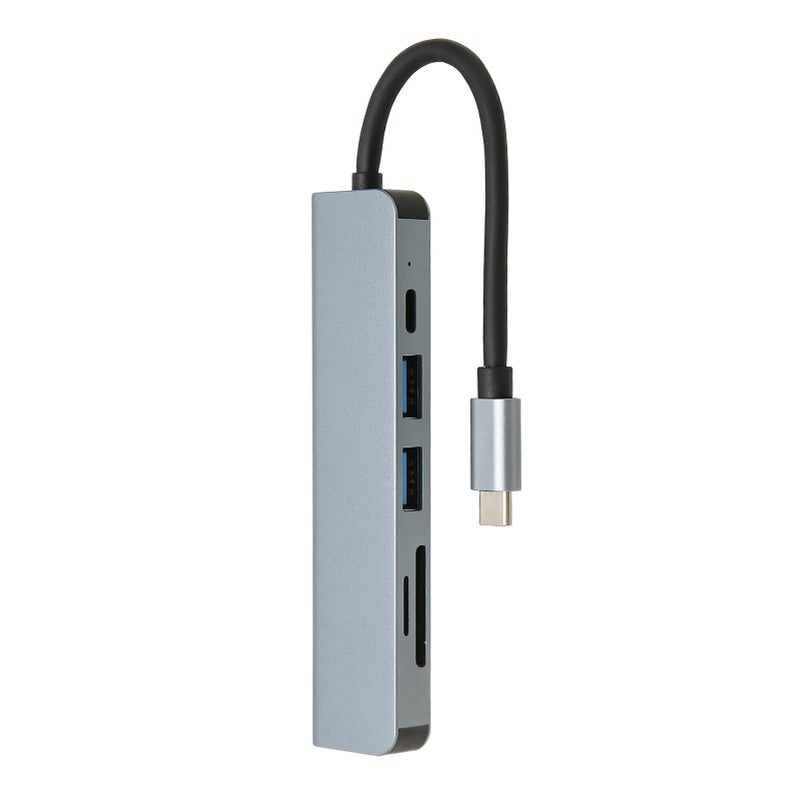 6 In 1 USB C Hub Multiport Adapter With HDMI PD Charging Aluminum Alloy For Laptops - Image 4