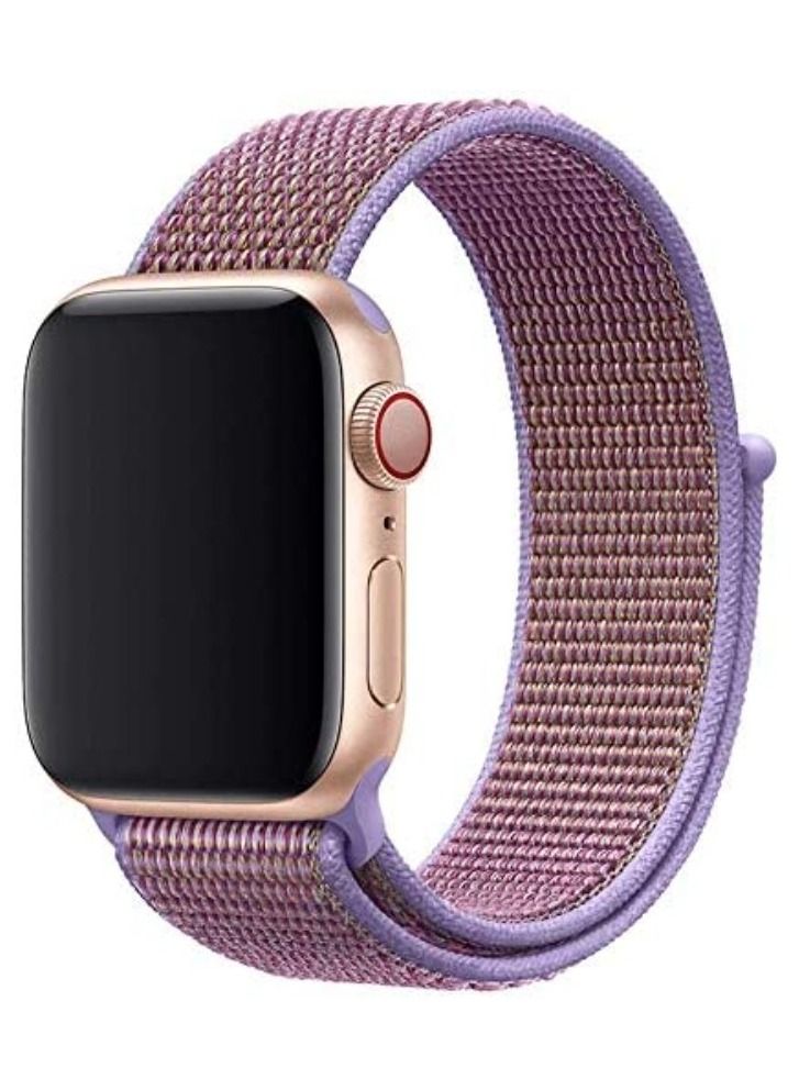VITION Nylon Band for Apple Watch 45mm 44mm 42mm Soft Replacement Strap for iWatch Series (Lilac)  - Image 1