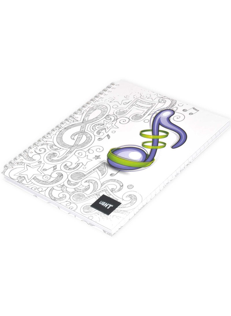 FIS LIGHT Pack of 5  Spiral Hard Cover Notebook, Single Line, 9X7 Inches (22.86 X 20.32 CM) 100 Sheets -LINBS971707 - Image 4